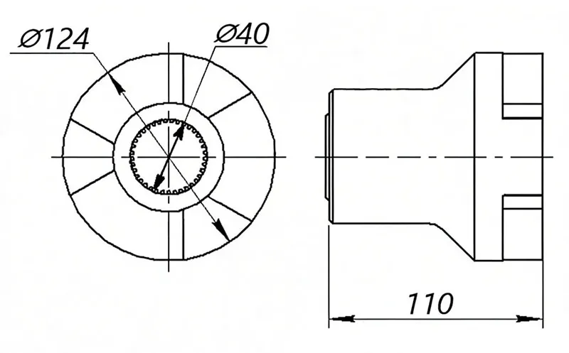Чертеж полумуфты КС-3577.26.024